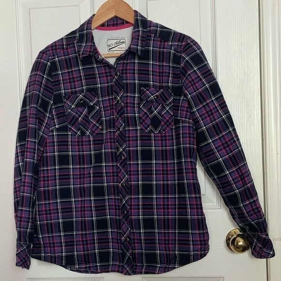 Fleece/Fur Lined Button Up Flannel Jacket - Picture 3 of 7